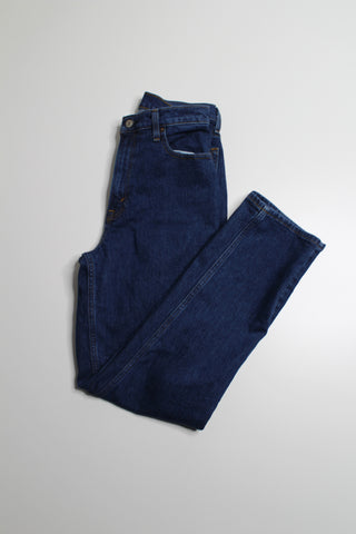 Abercrombie + Fitch dark wash curve love 90s straight ultra high rise, size 28 / 6R (31")