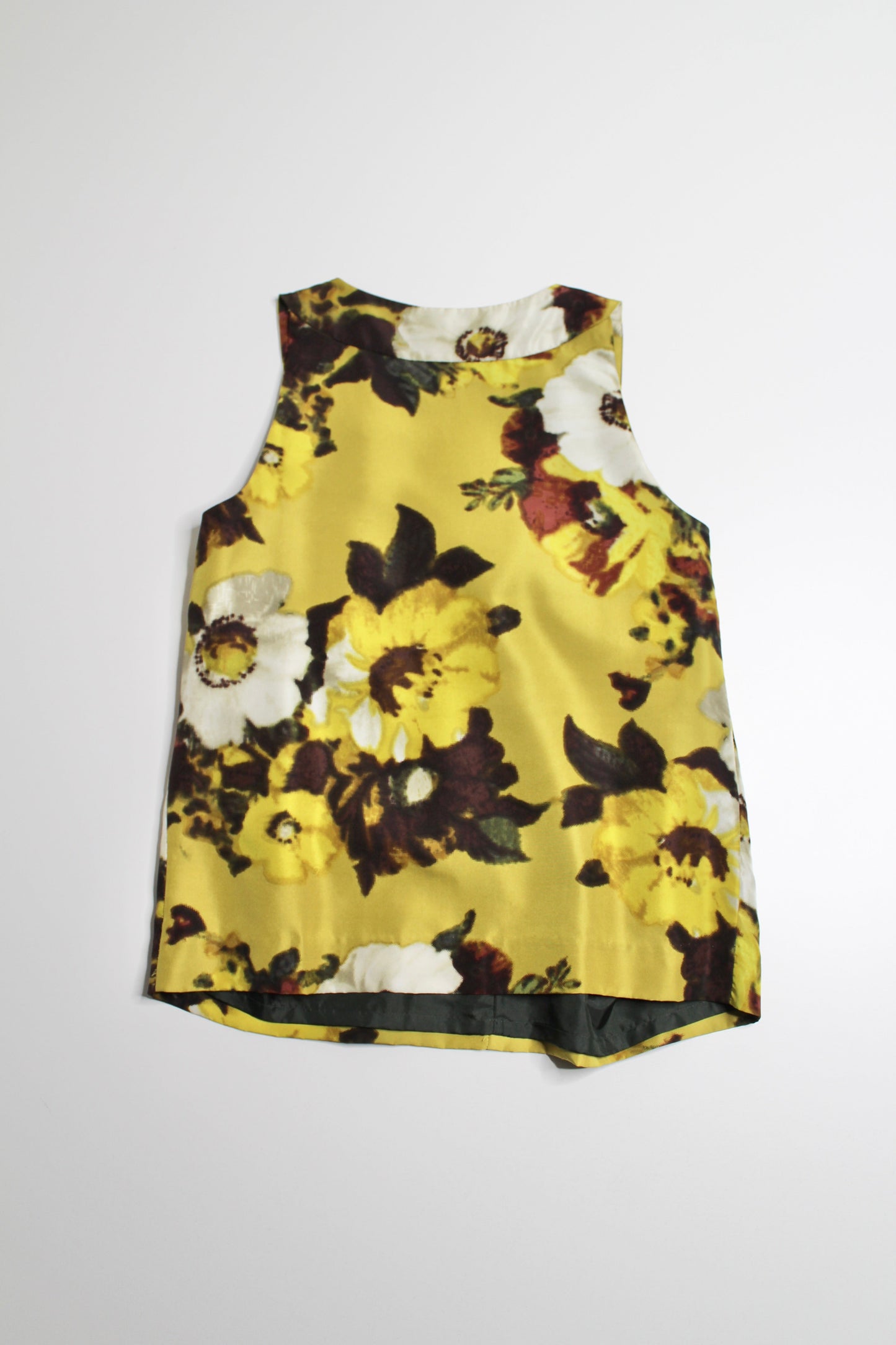 Kate Spade yellow floral silk bette sleeveless blouse, size xs (additional 50% off)