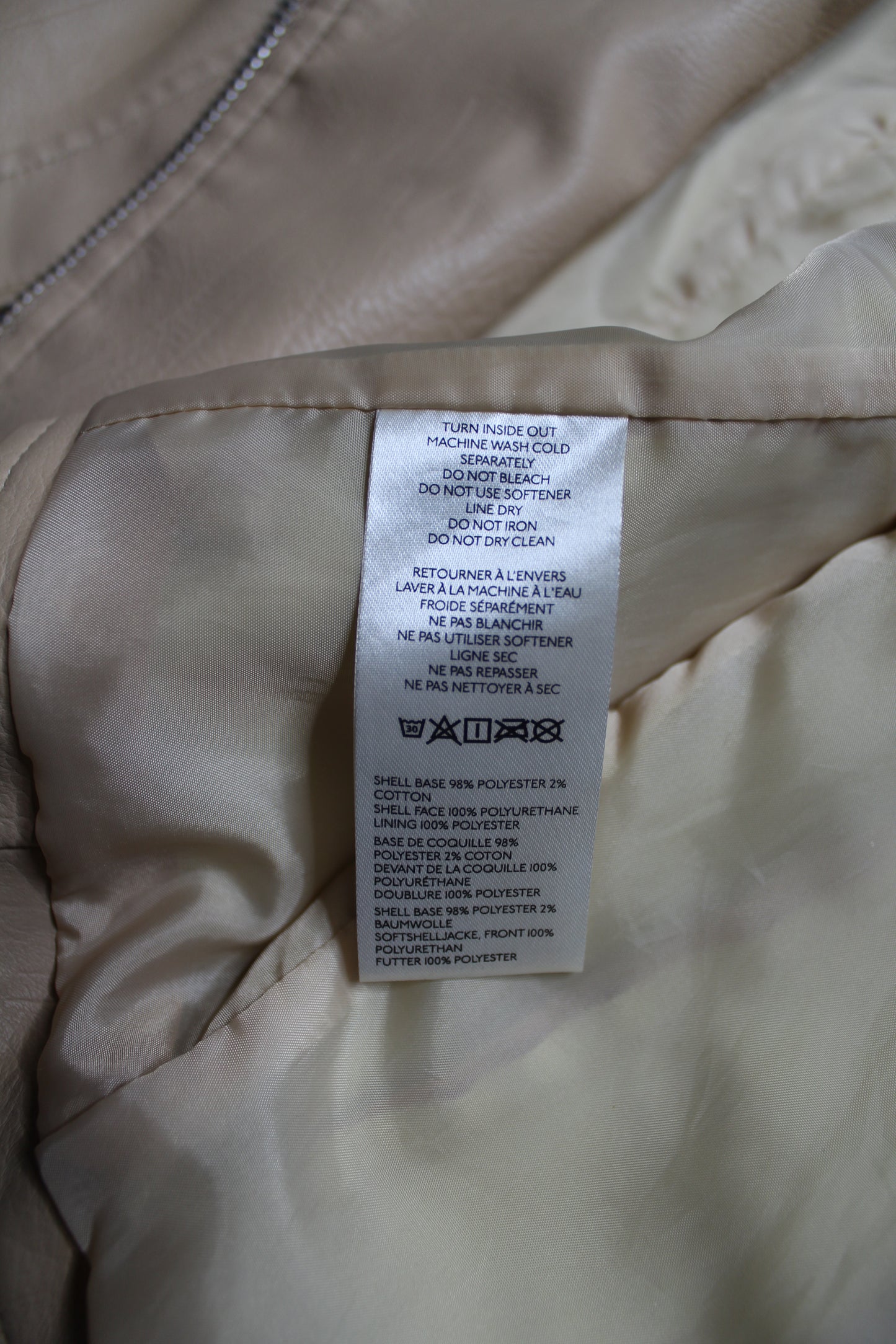 Anthropologie sand faux leather moto jacket, size xsmall (sale: was $68)