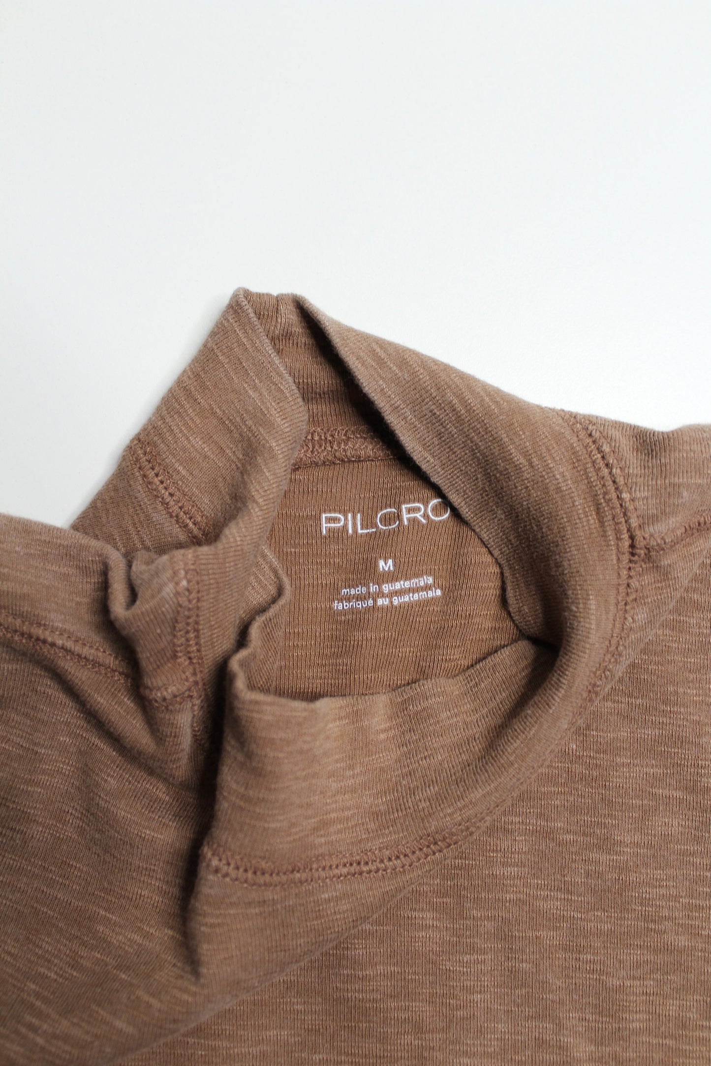 Anthropologie Pilcro brown mock neck t shirt, size medium