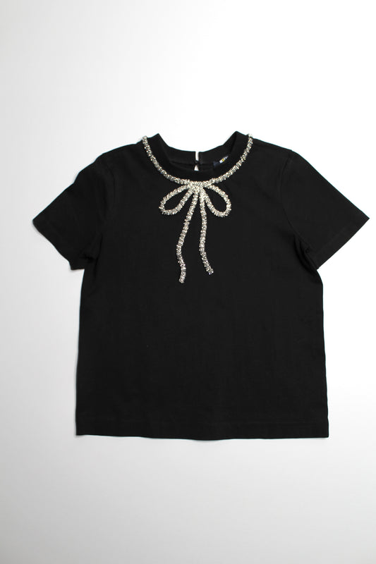 Anthropologie Maeve black 'bow' short sleeve top, size small