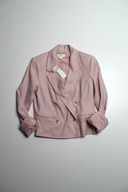Anthropologie Maeve rose linen slim blazer, size small *new with tags
