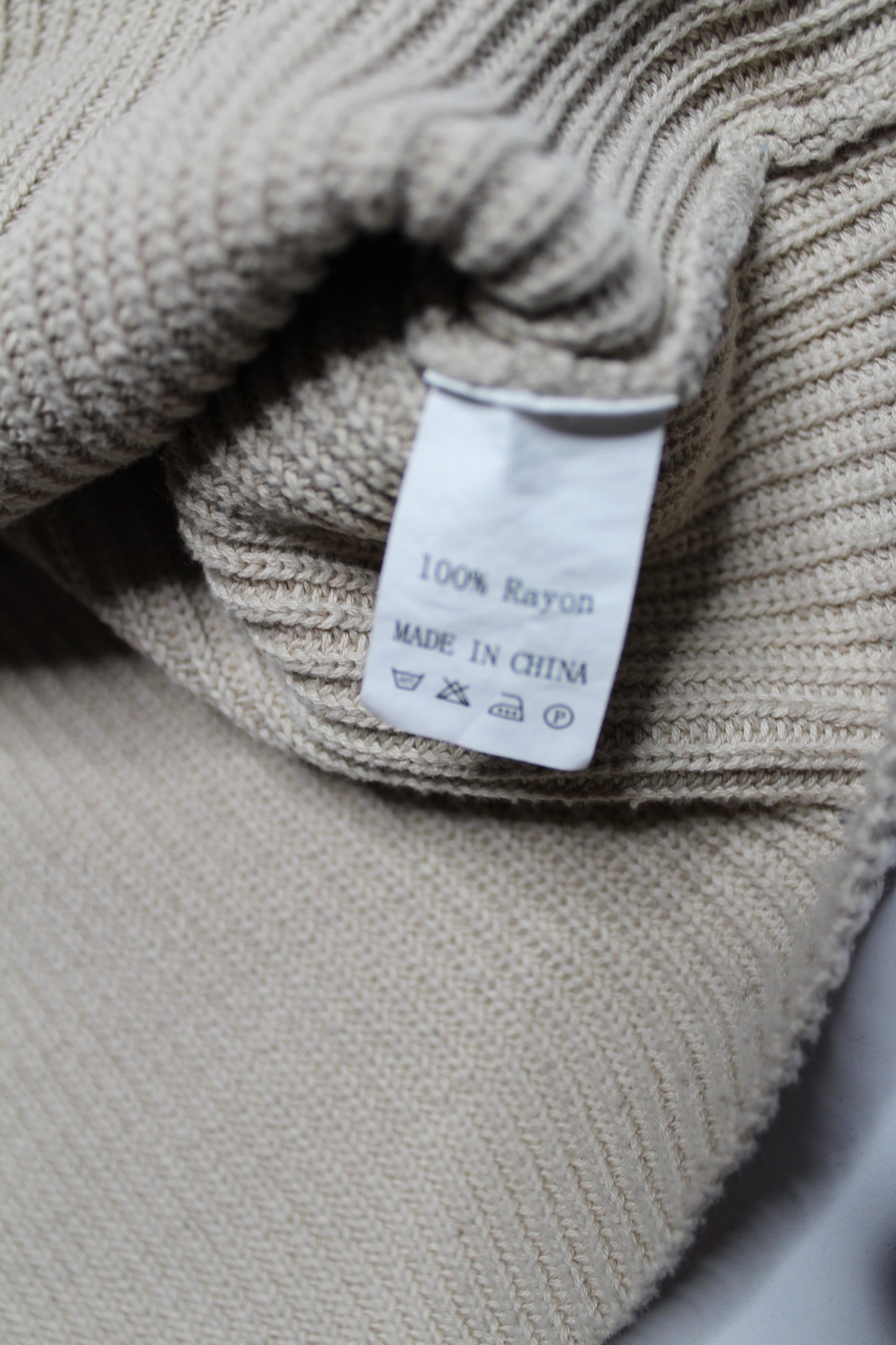 Unknown brand tan sleeveless knit top, size small (loose fit)