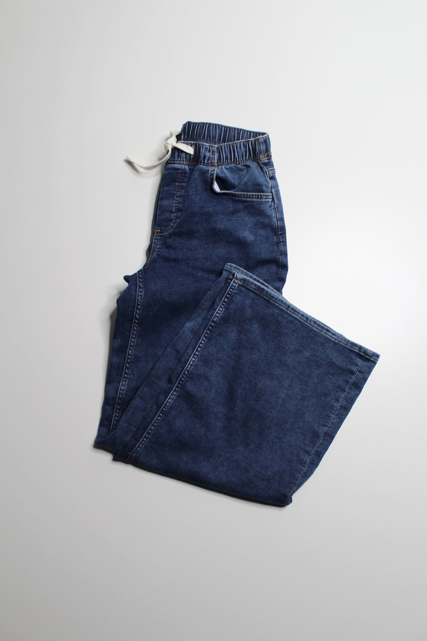 Gap dark indigo 'knit like easy' wide leg jean jogger, size xs (oversized fit)