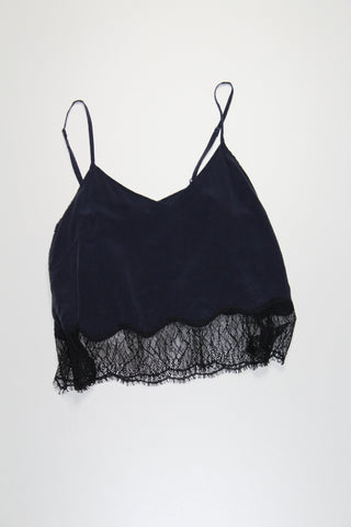 Aritzia wilfred free deep indigo silk chimere camisole, size xs (loose fit)