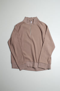 Roots dusty rose waffle 1/2 zip pullover, size medium (price reduced: was $40)