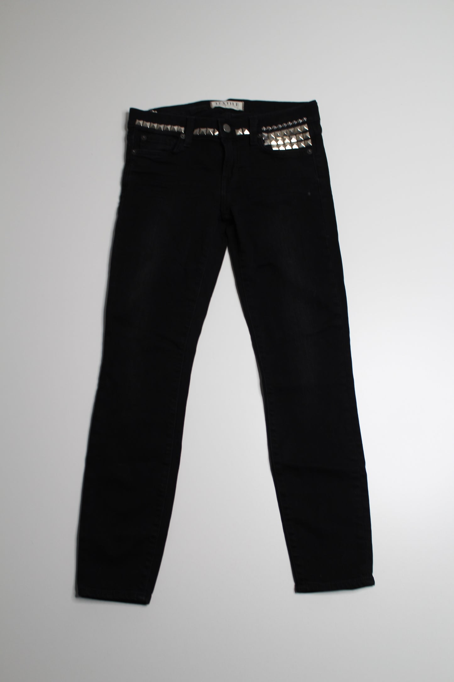 Elizabeth and James textile Ozzy black studded skinny  jeans, size 27 (additional 50% off)