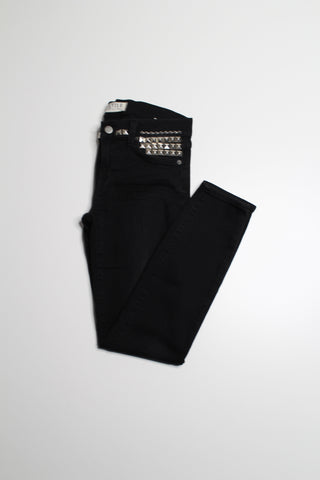 Elizabeth and James textile Ozzy black studded skinny  jeans, size 27 (additional 50% off)