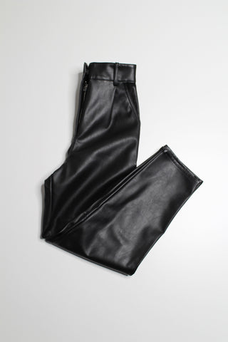 H&M black super high rise faux leather straight leg pant, size 2 (additional 50% off)