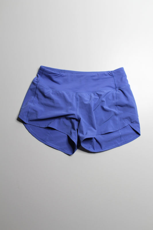 Lululemon wild indigo ‘speed’ shorts, size 6 (4”)