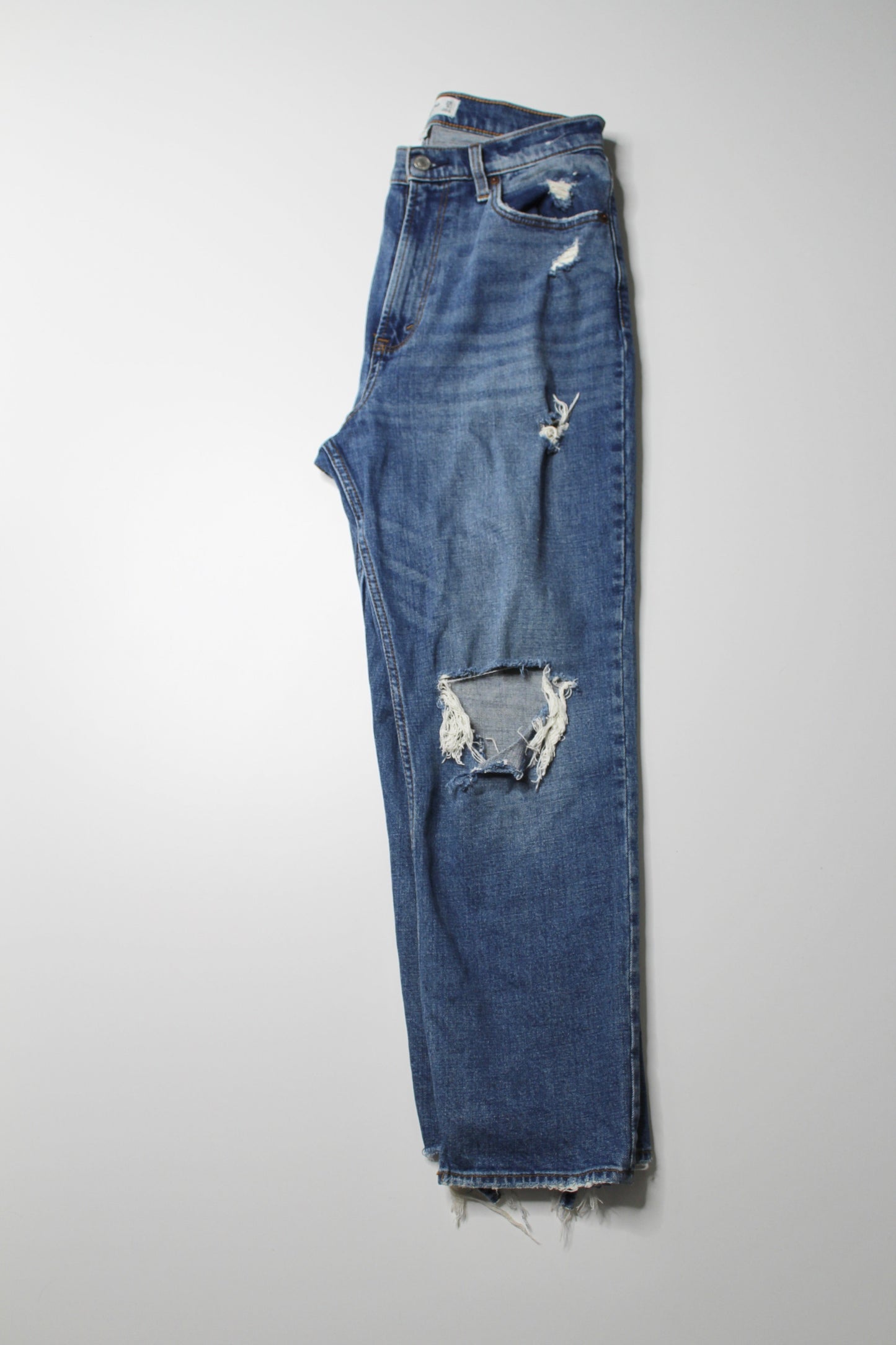 Abercrombie & Fitch distressed ankle straight ultra high rise jeans, size 29  (additional 40% off)