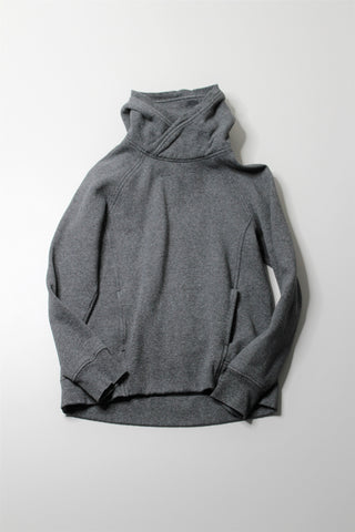 Lululemon heathered grey fleece please pullover hoodie, size 4