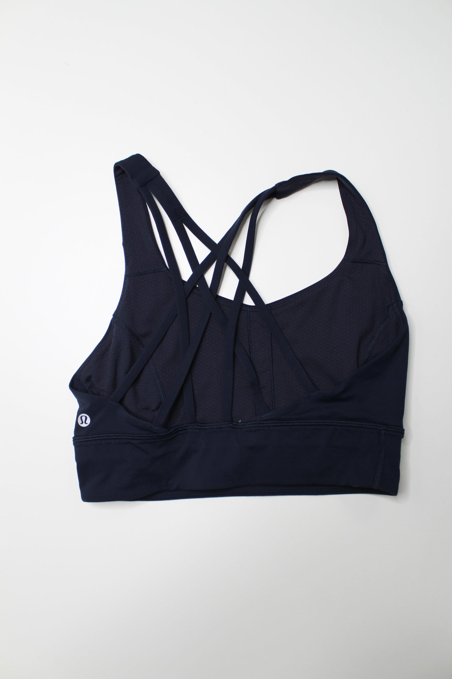 Lululemon true navy ‘free to be serene’ bra, size 8 *long line