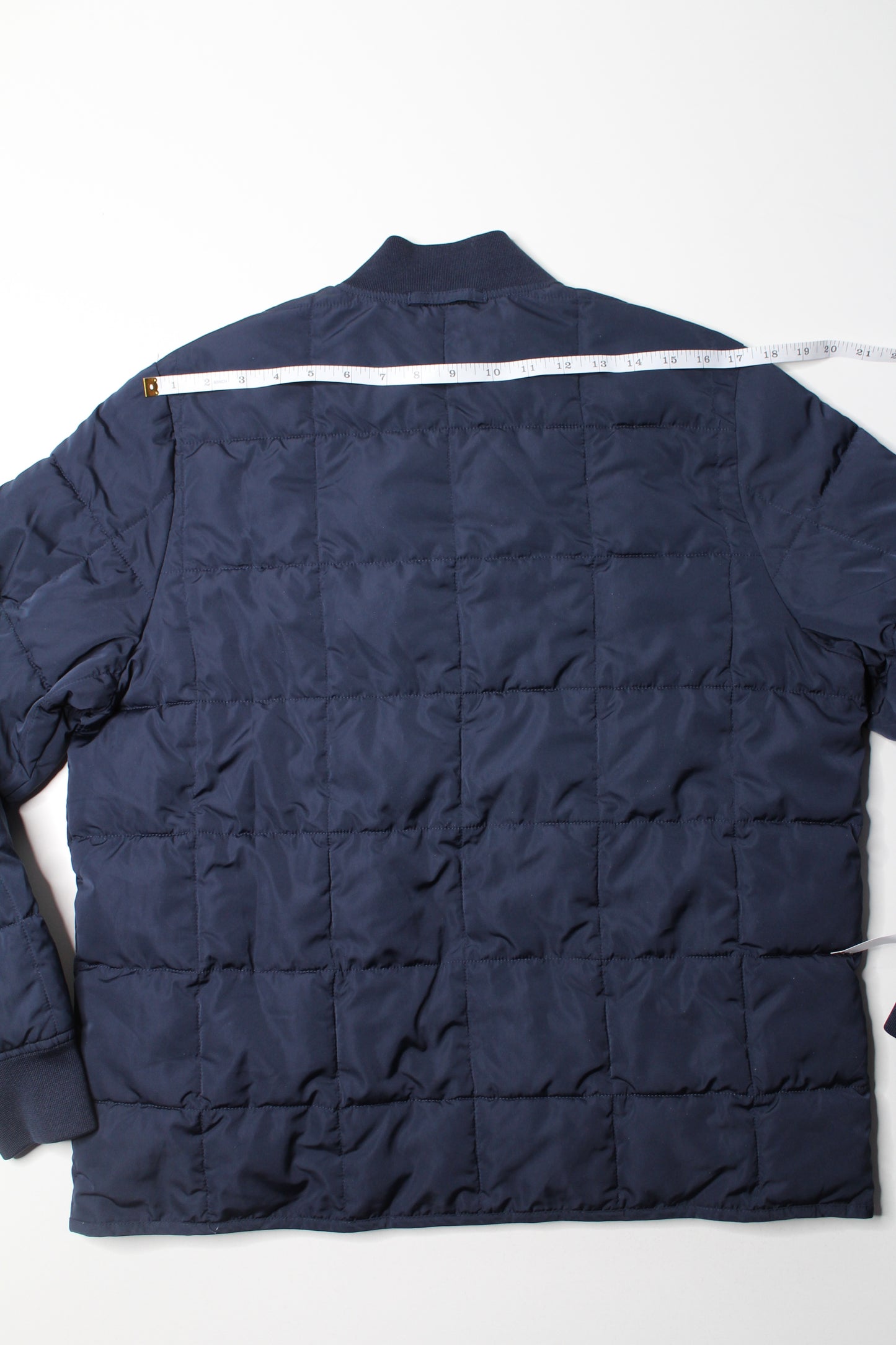 Frank And Oak navy quilted bomber jacket, size large (additional 50% off)