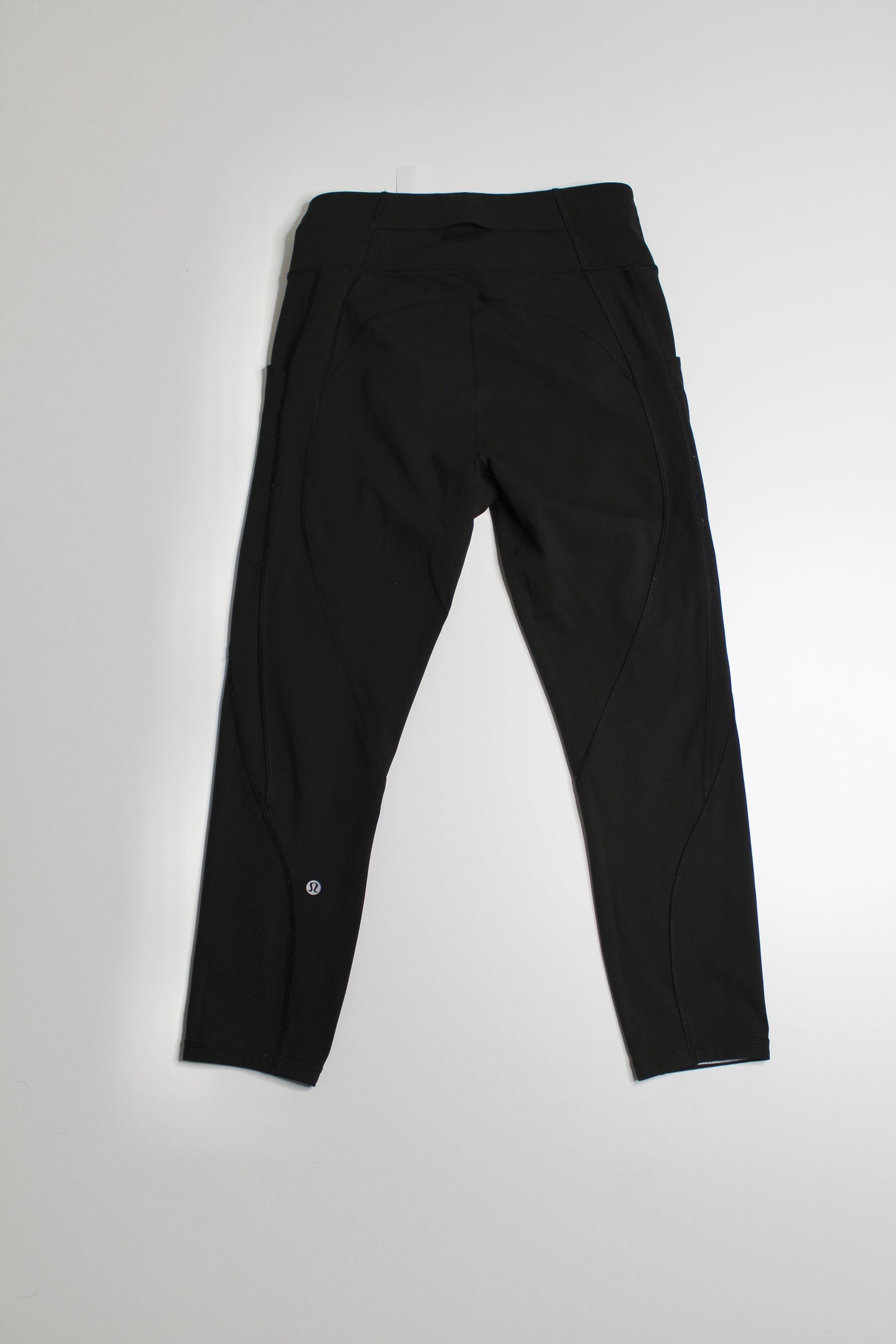 Lululemon black time to sweat crop, size 8 (23")