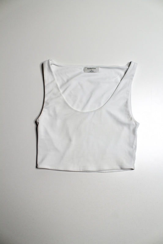 Aritzia babaton white contour crop sleeveless top, size small