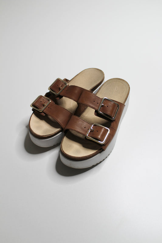 Clarks tan botanic platform slide, size 10 (price reduced: was $40)