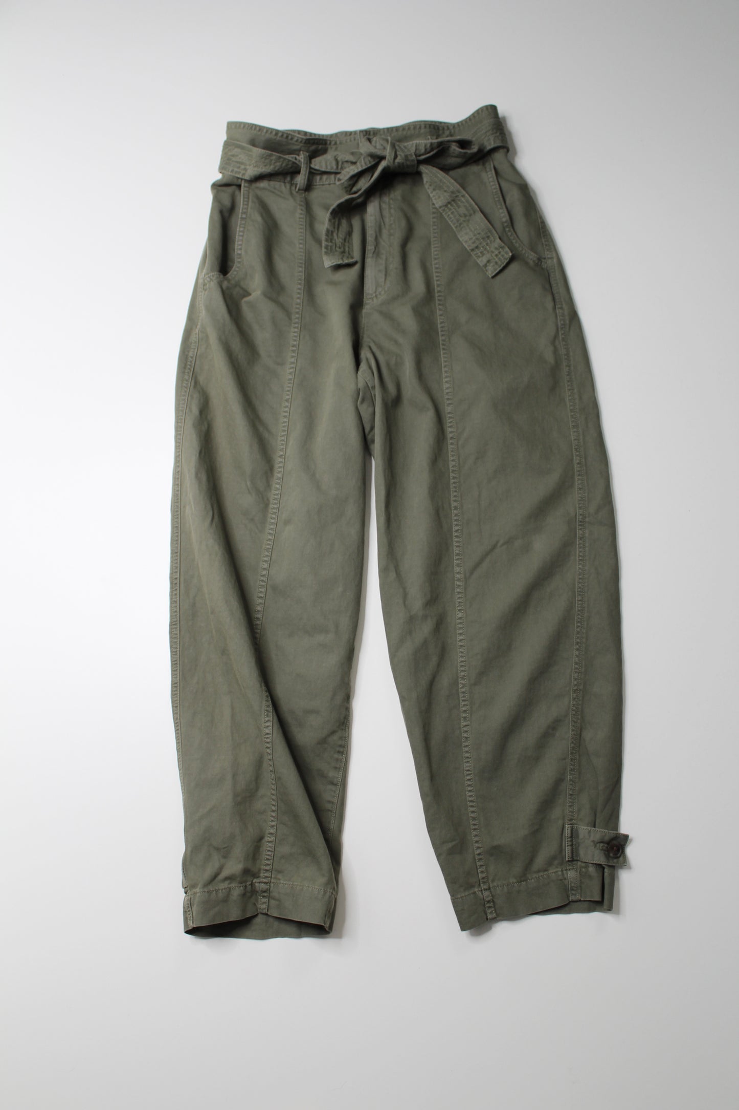 Gap green tie front pant, size 4