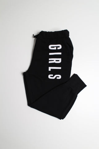 Brunette The Label black 'GIRLS' jogger, size M/L