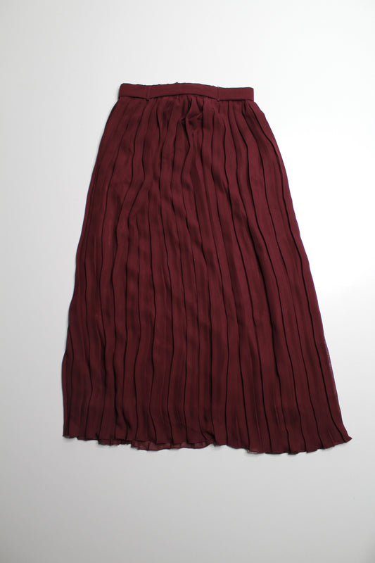 Joie deep wine high rise pleated skirt, size small