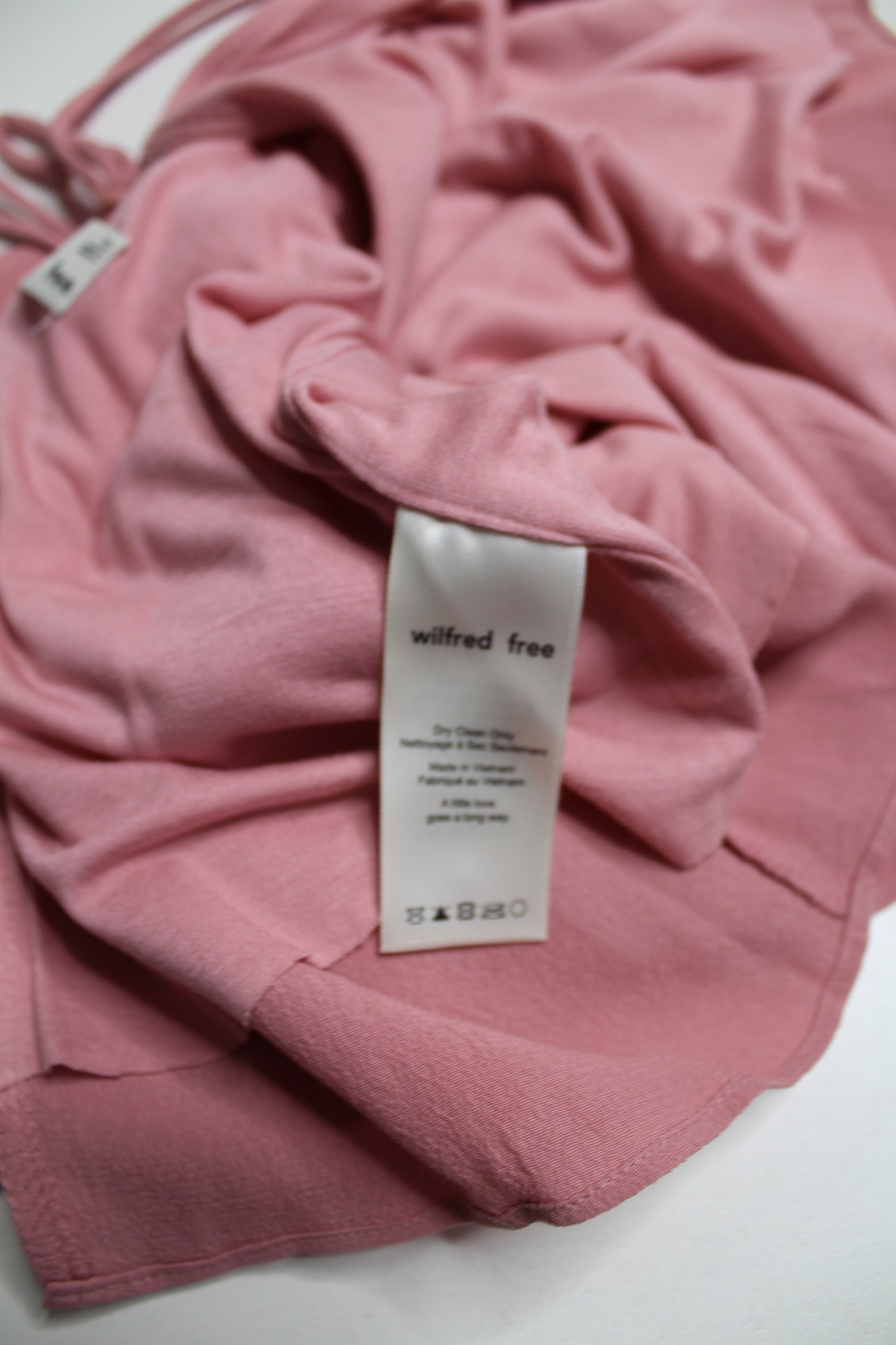 Aritzia Wilfred Free pink kempner tie back  blouse, size xs (price reduced: was $25)