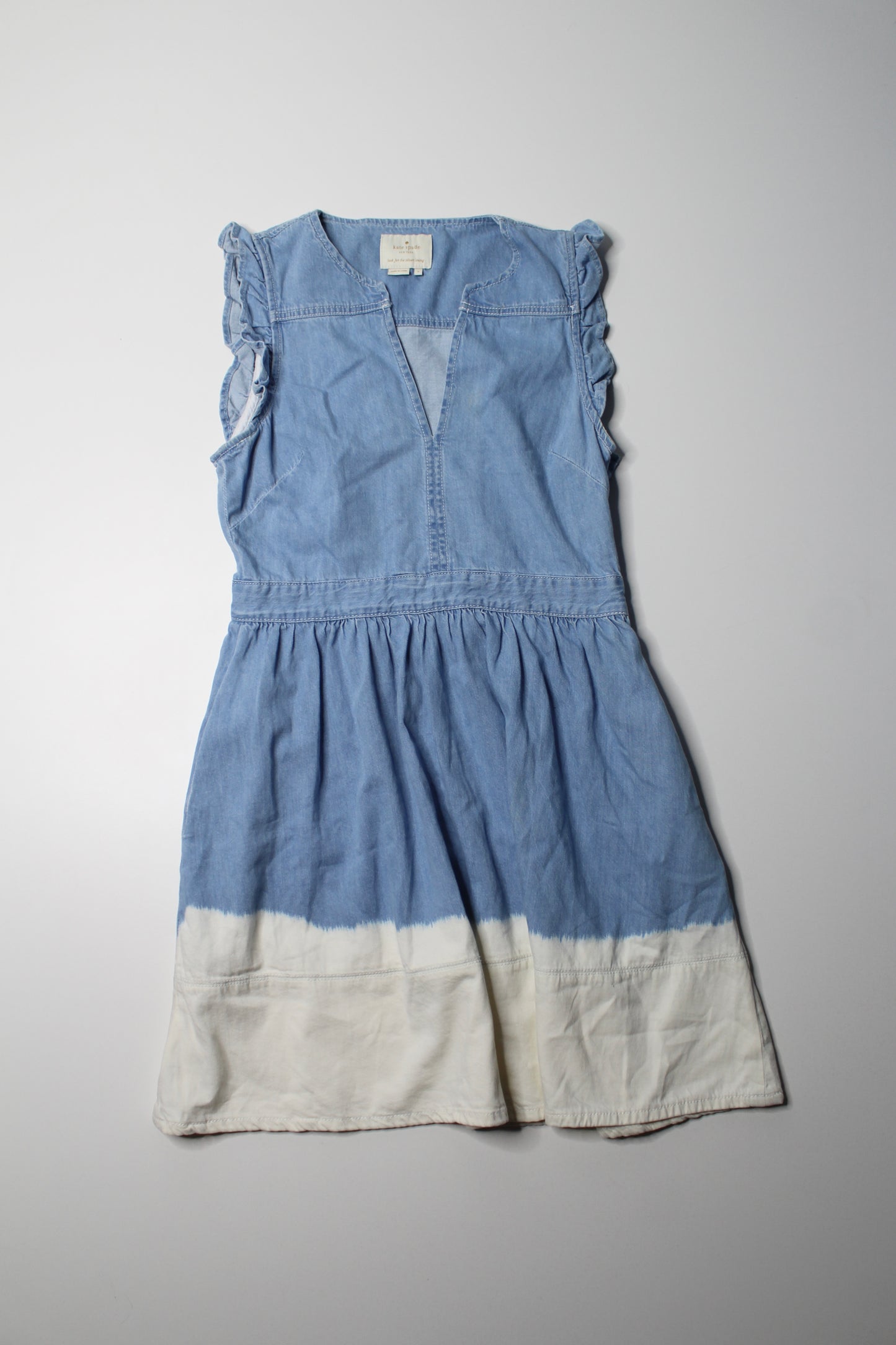 Kate spade denim ruffle dress, size 6 (was $78)