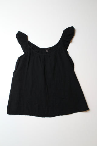 Saks Fifth Avenue black crinkle ruffle blouse, size small (price reduced: was $25)
