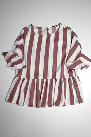 Dex striped peplum shirt, size small (loose fit)
