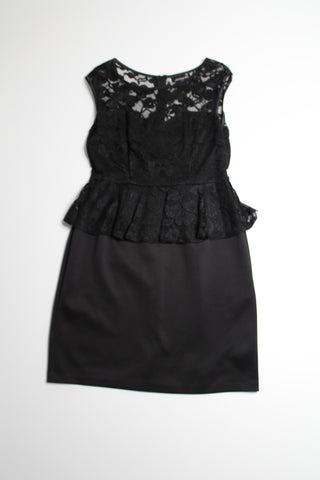 Laura Petites black peplum cocktail dress, size 12  (additional 50% off)