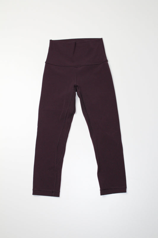 Lululemon deep black currant ‘align’ crop legging, size 2 (19")