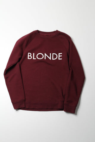 Brunette The Label merlot 'BLONDE' sweater, size xs/s