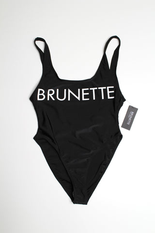 Brunette the Label black ‘BRUNETTE’ capri one piece swimsuit, size xs/s *new with tags (price reduced: was $45)