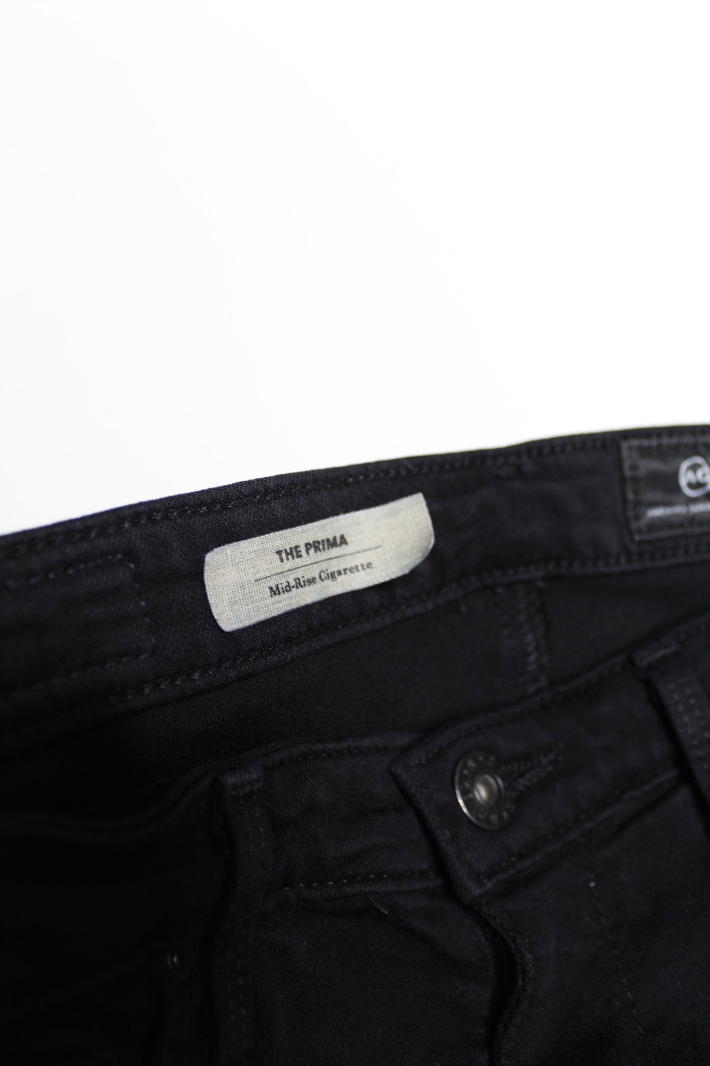 AG Jeans black prima cigarette jeans, size 25