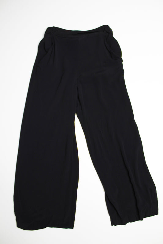 Aritzia wilfred black faun wide leg crop pant, size small