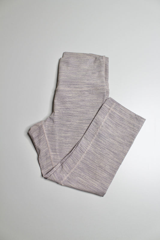 Lululemon wee are from space pink bliss vintage mauve wunder under crop legging, size 8 (21”)