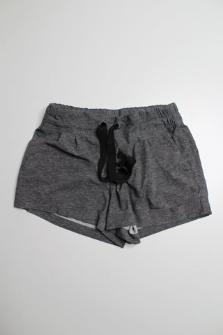 Lululemon heathered grey coal spring break away shorts, size 6