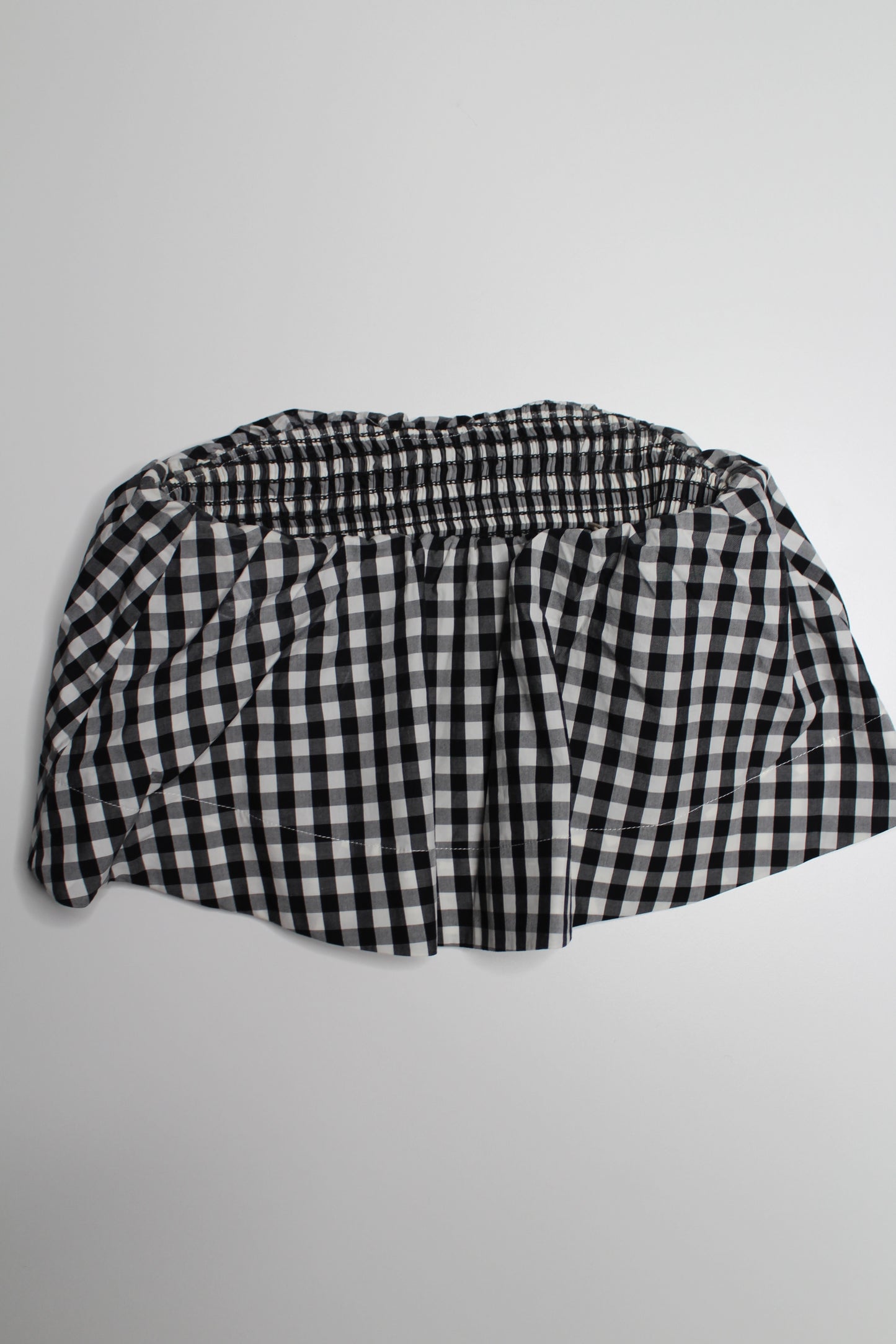 Aritzia wilfred gingham ‘bonaventure’ cropped flutter blouse, size small