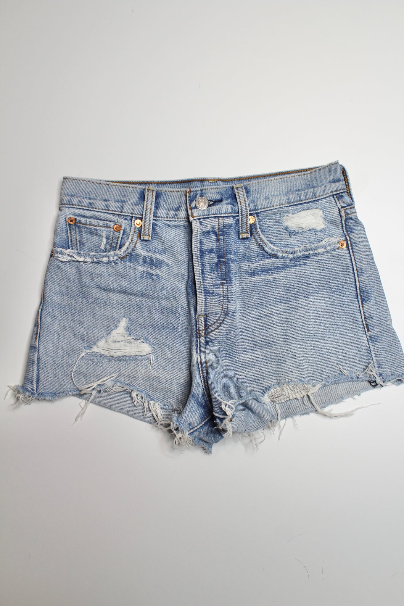 Levi’s cut off jean shorts, size 25