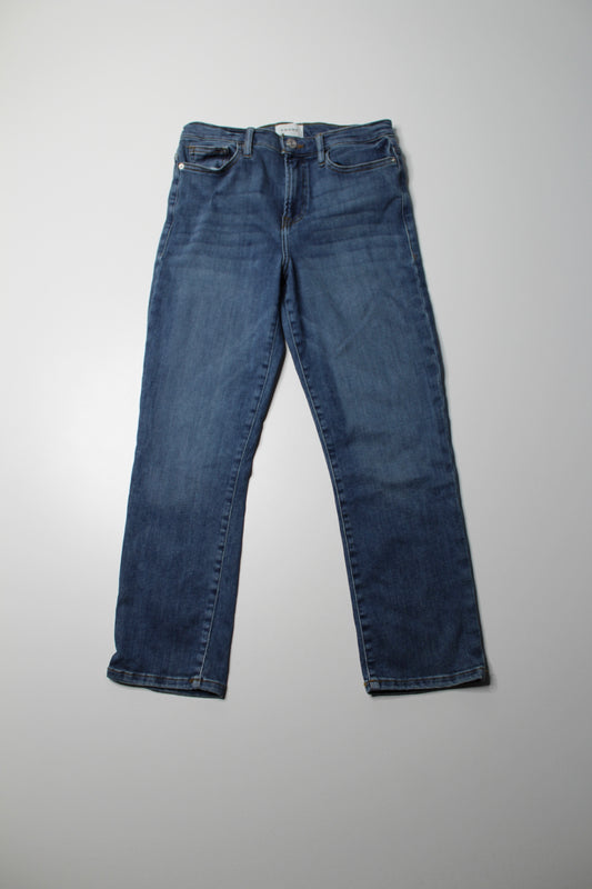 Frame dark wash ‘le high straight’ jeans, size 29 (26”)
