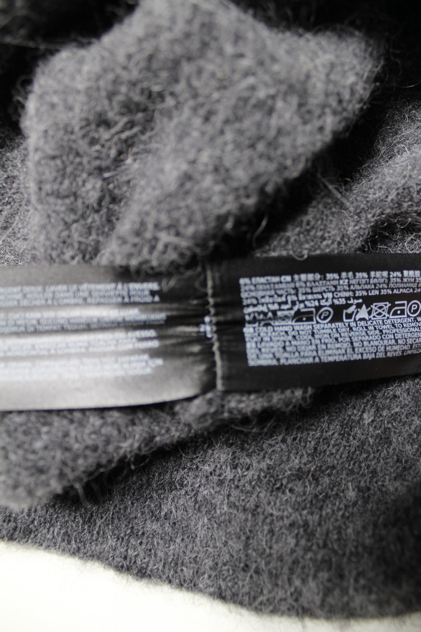 EVER NEW dark grey mock neck puff sleeve alpaca wool sweater, size 2 (size small)