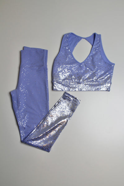 Buff Bunny rainwater blue periwinkle/silver dazzle bra, size medium *matching leggings available