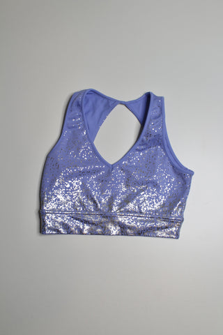 Buff Bunny rainwater blue periwinkle/silver dazzle bra, size medium *matching leggings available