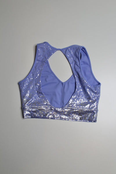 Buff Bunny rainwater blue periwinkle/silver dazzle bra, size medium *matching leggings available