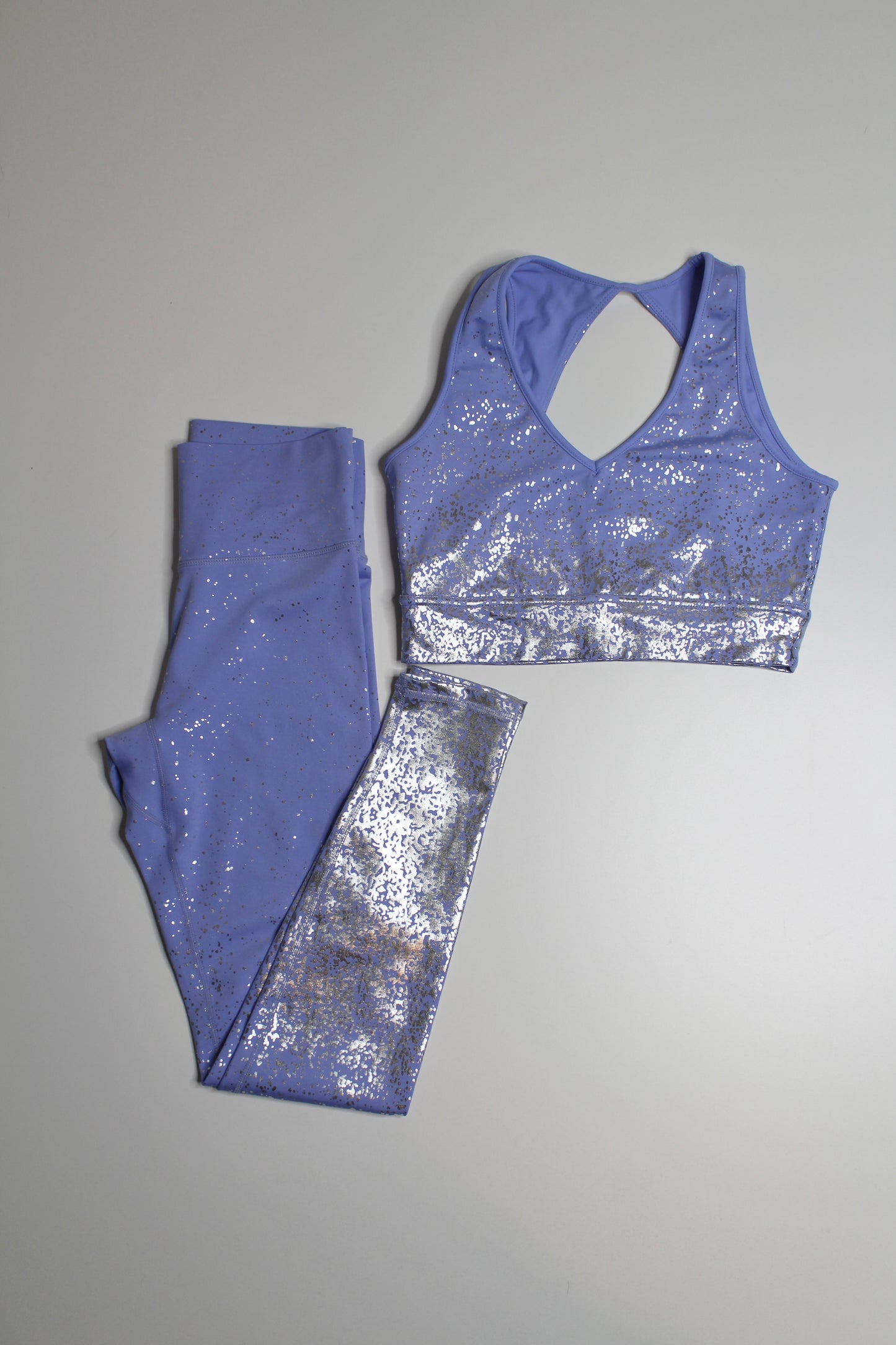 Buff Bunny rainwater blue periwinkle/silver dazzle high-rise leggings, size small *matching bra available