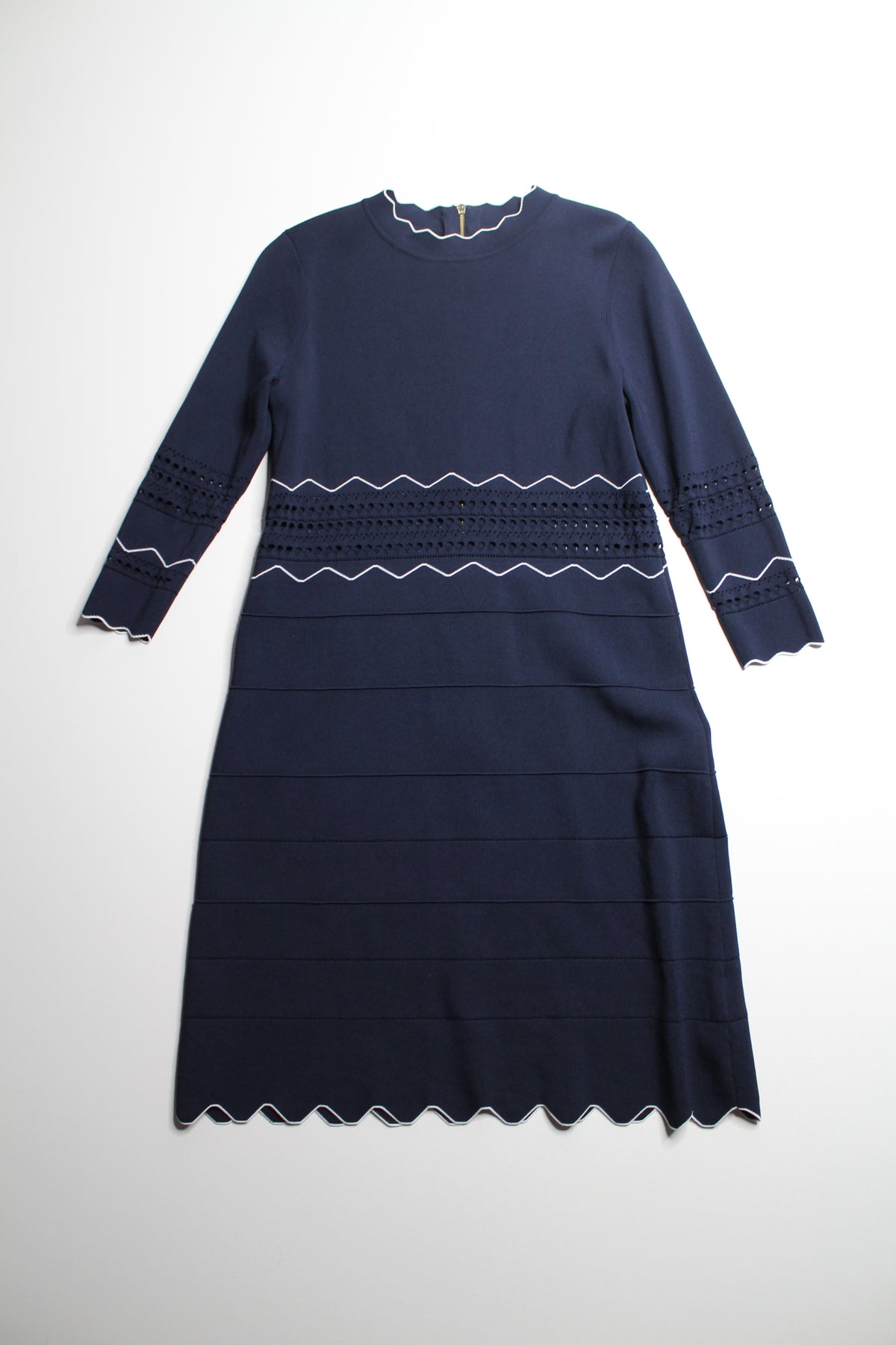 Ted Baker navy/white coliete knit dress, size 2 (size small)