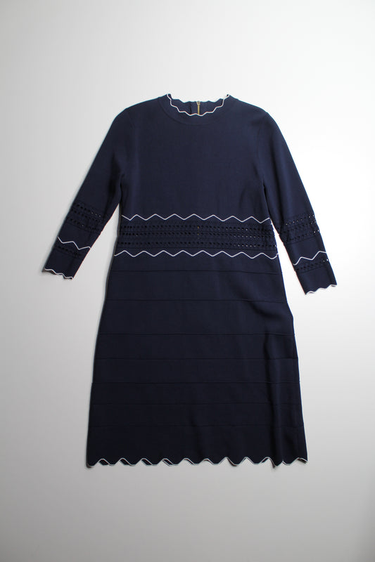 Ted Baker navy/white coliete knit dress, size 2 (size small)