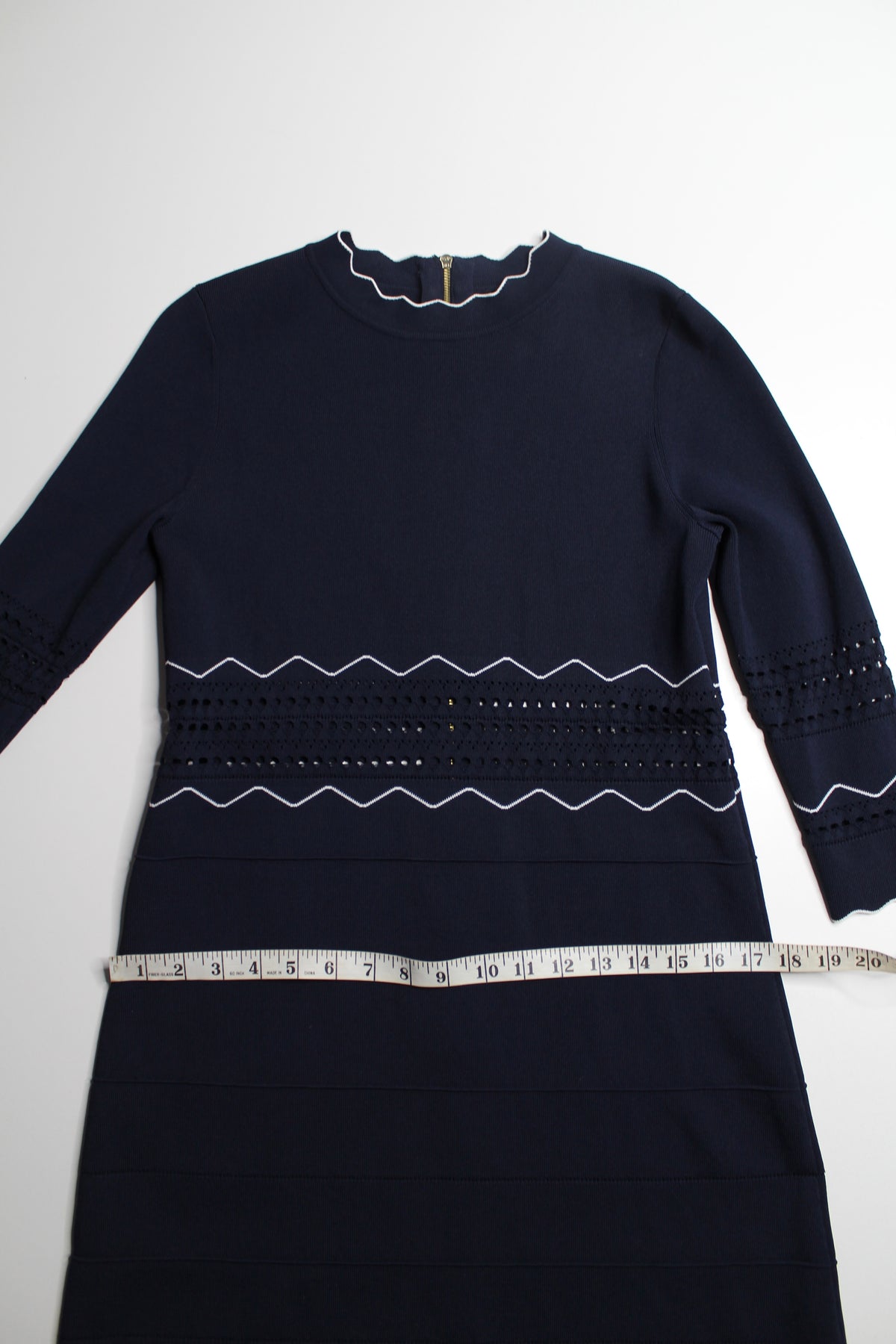 Ted Baker navy/white coliete knit dress, size 2 (size small)