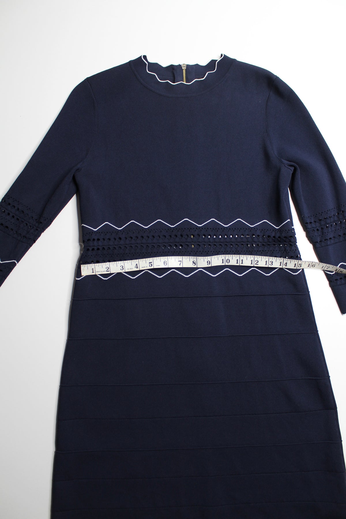 Ted Baker navy/white coliete knit dress, size 2 (size small)