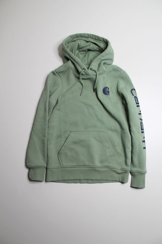 Carhartt succulent heather logo sweatshirt hoodie, size xs (relaxed fit)