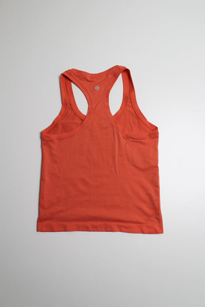 Lululemon orange cropped swiftly tank, size 4